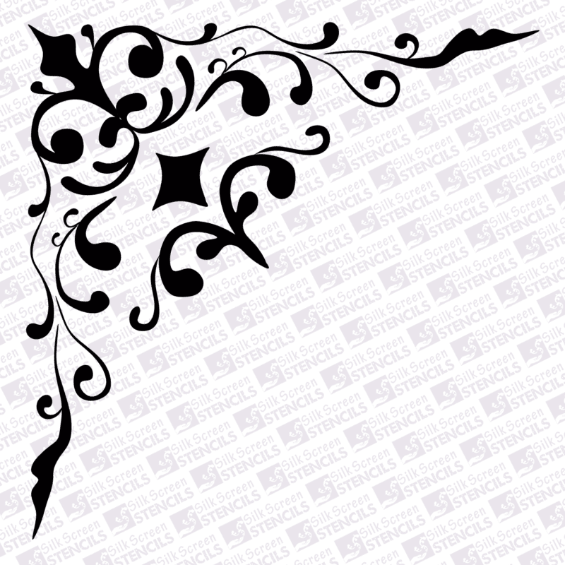 Damask Corners Silkscreen Stencils