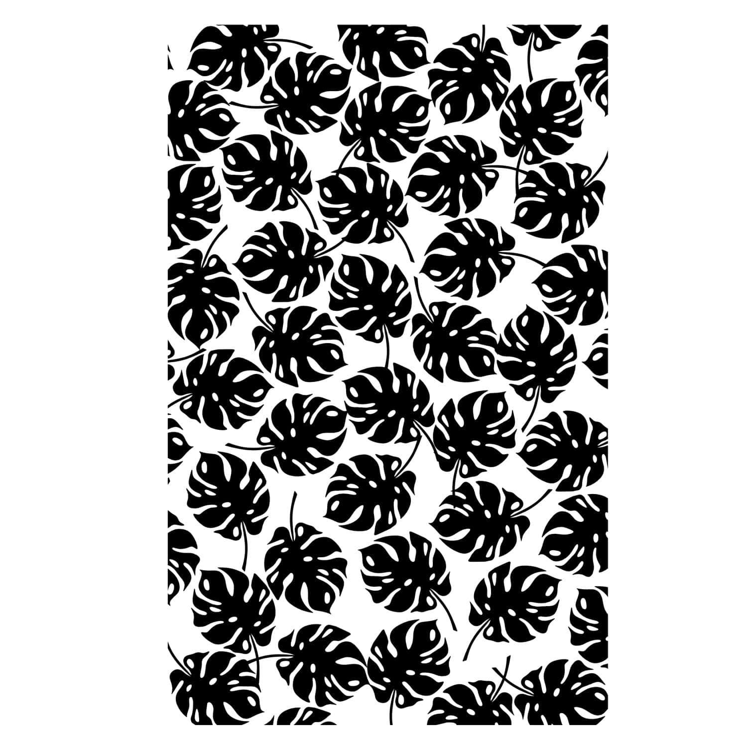 Silkscreen Stencil of Monstera Leaves Silkscreen stencil featuring a pattern of Monstera leaves, ideal for arts and crafts, home decor, and fabric printing projects.