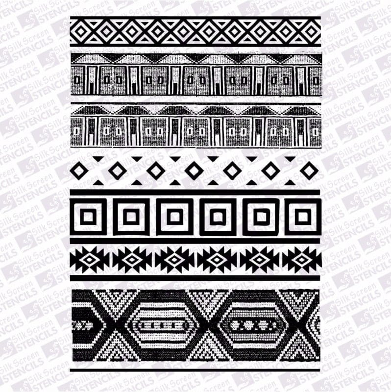 Ndebele pattern | Reusable Silkscreen Stencils
